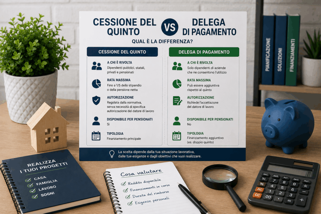 differenza cessione del quinto e delega di pagamento